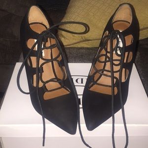 Black Steve Madden Tie up Heels.